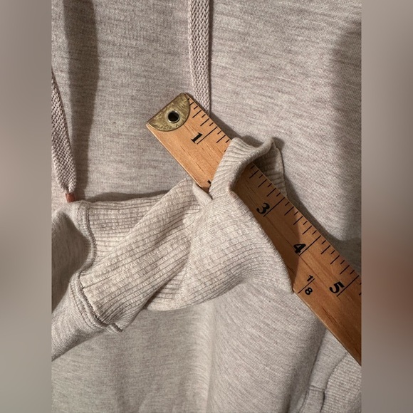 ATHLETA Md Pimlico Sweatshirt Hoodie Dress Tunic Oatmeal Stretch Thumbholes NICE - Picture 6 of 15